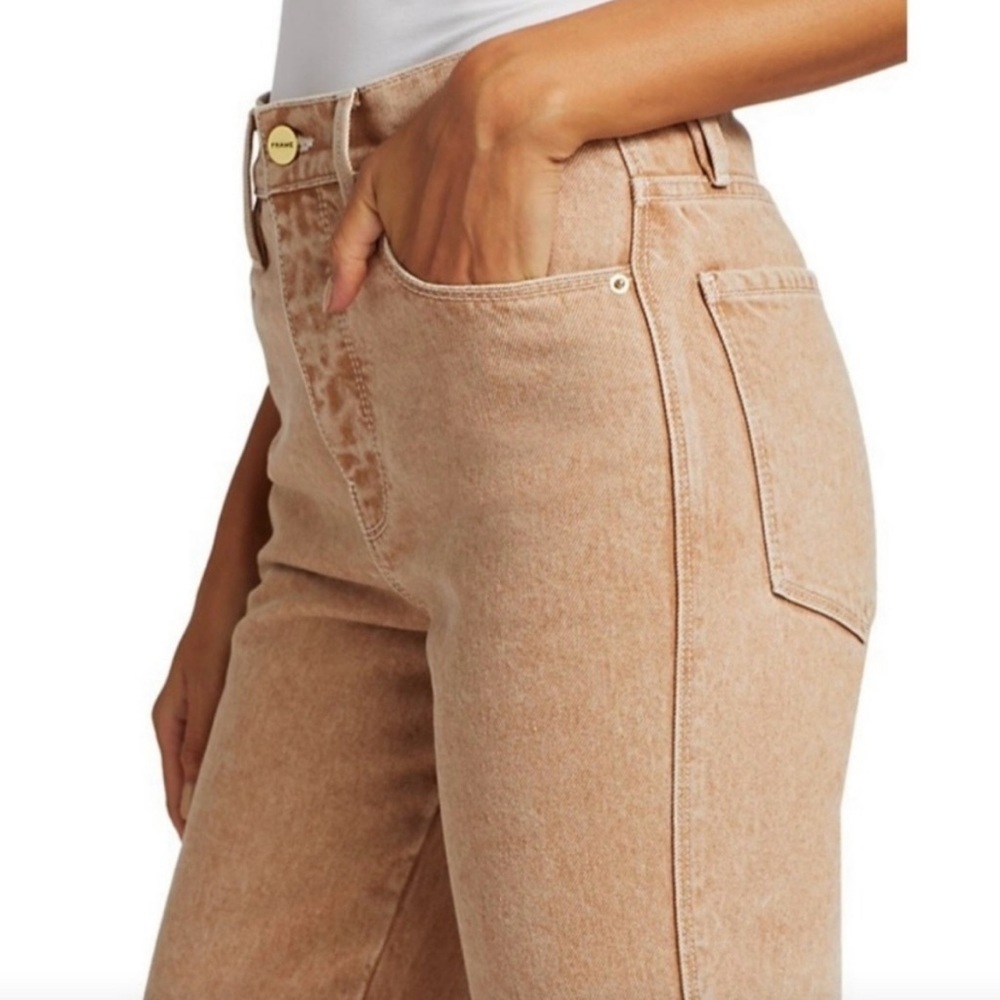 Frame Le Sylvie Super High Rise Jeans Slender Straight Ankle Size 25 Sand - Picture 2 of 14